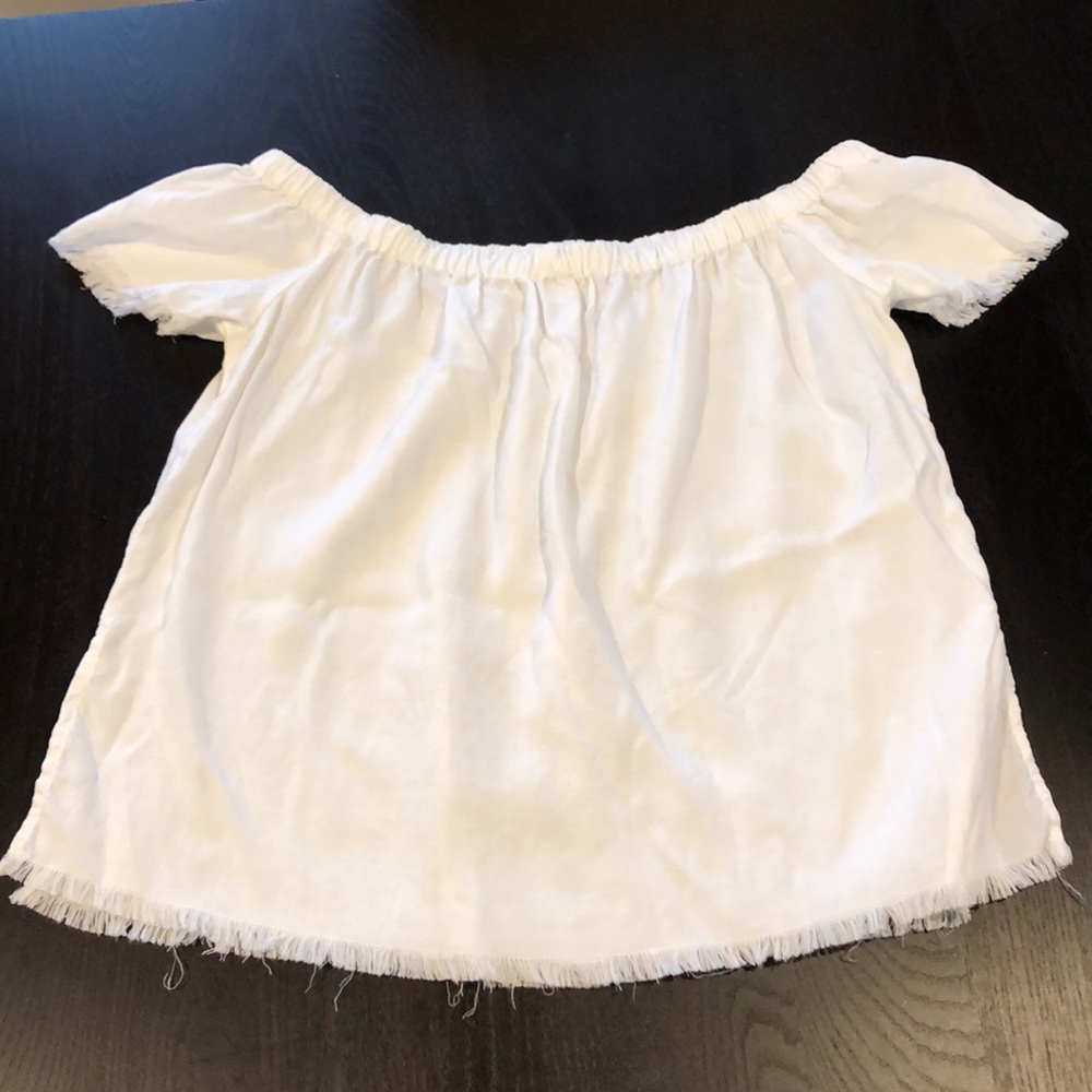 Light cottony off the shoulder top